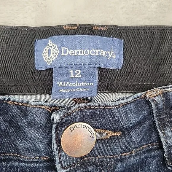 Democracy 'Ab'solution Womens Jeans Size 12 Tapered Leg Stretch Waist 34x30 - Picture 6 of 12